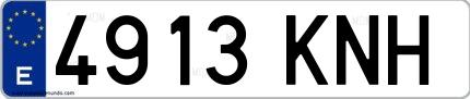 Ejemplo de matrícula española 4913 KNH