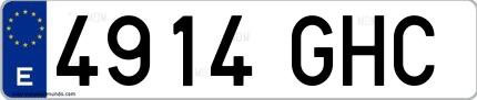 Ejemplo de matrícula española 4914 GHC