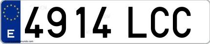 Ejemplo de matrícula española 4914 LCC