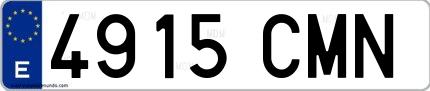 Ejemplo de matrícula española 4915 CMN