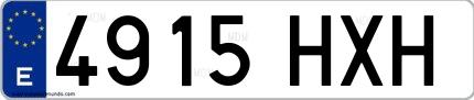 Ejemplo de matrícula española 4915 HXH
