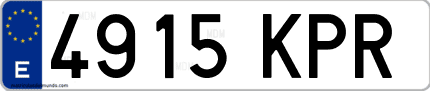 Ejemplo de matrícula de coche ordinaria 4915 KPR
