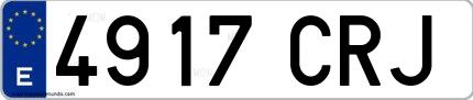 Ejemplo de matrícula española 4917 CRJ