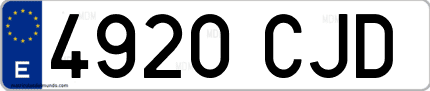 Ejemplo de matrícula de coche ordinaria 4920 CJD