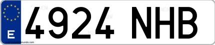 Ejemplo de matrícula española 4924 NHB