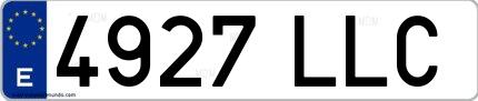 Ejemplo de matrícula española 4927 LLC
