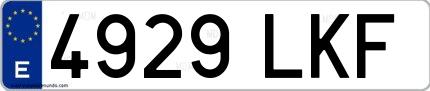 Ejemplo de matrícula española 4929 LKF
