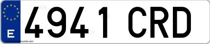 Ejemplo de matrícula española 4941 CRD
