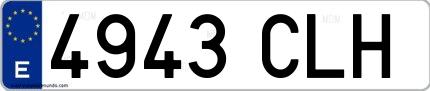 Ejemplo de matrícula española 4943 CLH