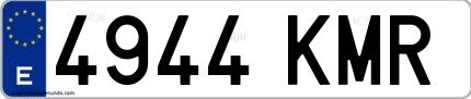 Ejemplo de matrícula española 4944 KMR