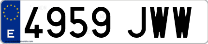 Ejemplo de matrícula de coche ordinaria 4959 JWW