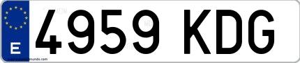 Ejemplo de matrícula española 4959 KDG
