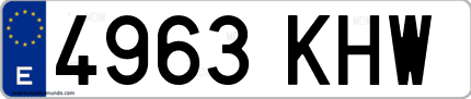 Ejemplo de matrícula de coche ordinaria 4963 KHW