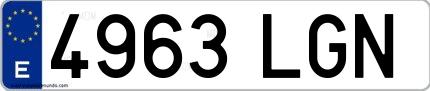 Ejemplo de matrícula española 4963 LGN