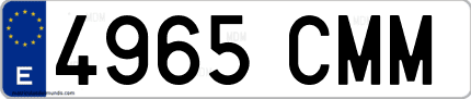 Ejemplo de matrícula de coche ordinaria 4965 CMM