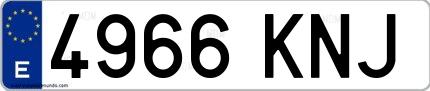 Ejemplo de matrícula española 4966 KNJ