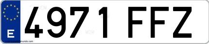 Ejemplo de matrícula española 4971 FFZ