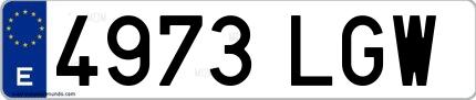 Ejemplo de matrícula española 4973 LGW