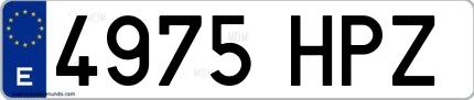 Ejemplo de matrícula española 4975 HPZ