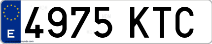 Ejemplo de matrícula de coche ordinaria 4975 KTC