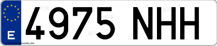 Ejemplo de matrícula de coche ordinaria 4975 NHH