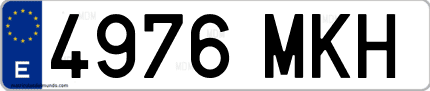 Ejemplo de matrícula de coche ordinaria 4976 MKH