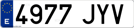 Ejemplo de matrícula de coche ordinaria 4977 JYV