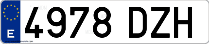 Ejemplo de matrícula de coche ordinaria 4978 DZH