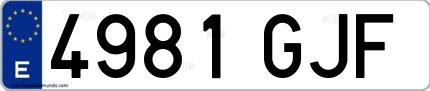 Ejemplo de matrícula española 4981 GJF