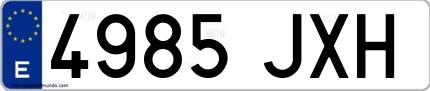 Ejemplo de matrícula española 4985 JXH