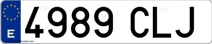 Ejemplo de matrícula española 4989 CLJ