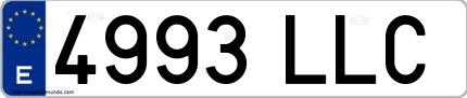 Ejemplo de matrícula española 4993 LLC