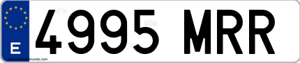 Ejemplo de matrícula de coche ordinaria 4995 MRR