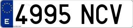 Ejemplo de matrícula española 4995 NCV