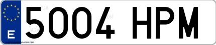 Ejemplo de matrícula española 5004 HPM