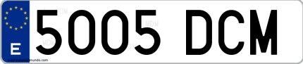 Ejemplo de matrícula española 5005 DCM