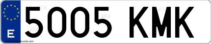 Ejemplo de matrícula española 5005 KMK