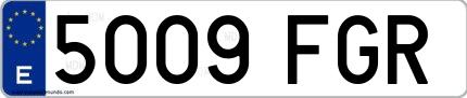 Ejemplo de matrícula española 5009 FGR