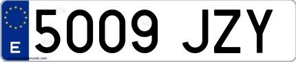 Ejemplo de matrícula española 5009 JZY