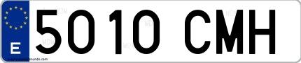 Ejemplo de matrícula española 5010 CMH