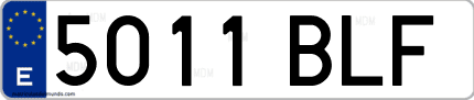 Ejemplo de matrícula de coche ordinaria 5011 BLF