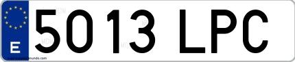 Ejemplo de matrícula española 5013 LPC