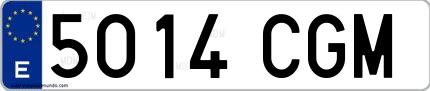 Ejemplo de matrícula española 5014 CGM