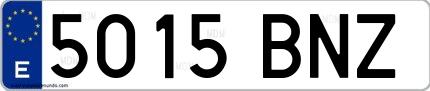 Ejemplo de matrícula española 5015 BNZ