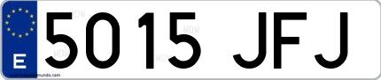 Ejemplo de matrícula española 5015 JFJ