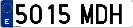 Ejemplo de matrícula de coche ordinaria 5015 MDH
