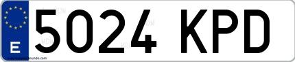 Ejemplo de matrícula española 5024 KPD