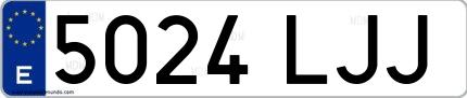 Ejemplo de matrícula española 5024 LJJ