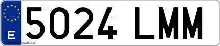 Ejemplo de matrícula española 5024 LMM