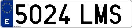 Ejemplo de matrícula española 5024 LMS